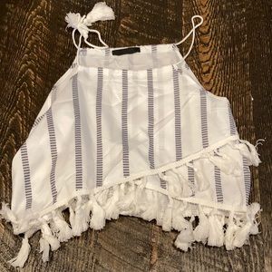 White and blue tank top